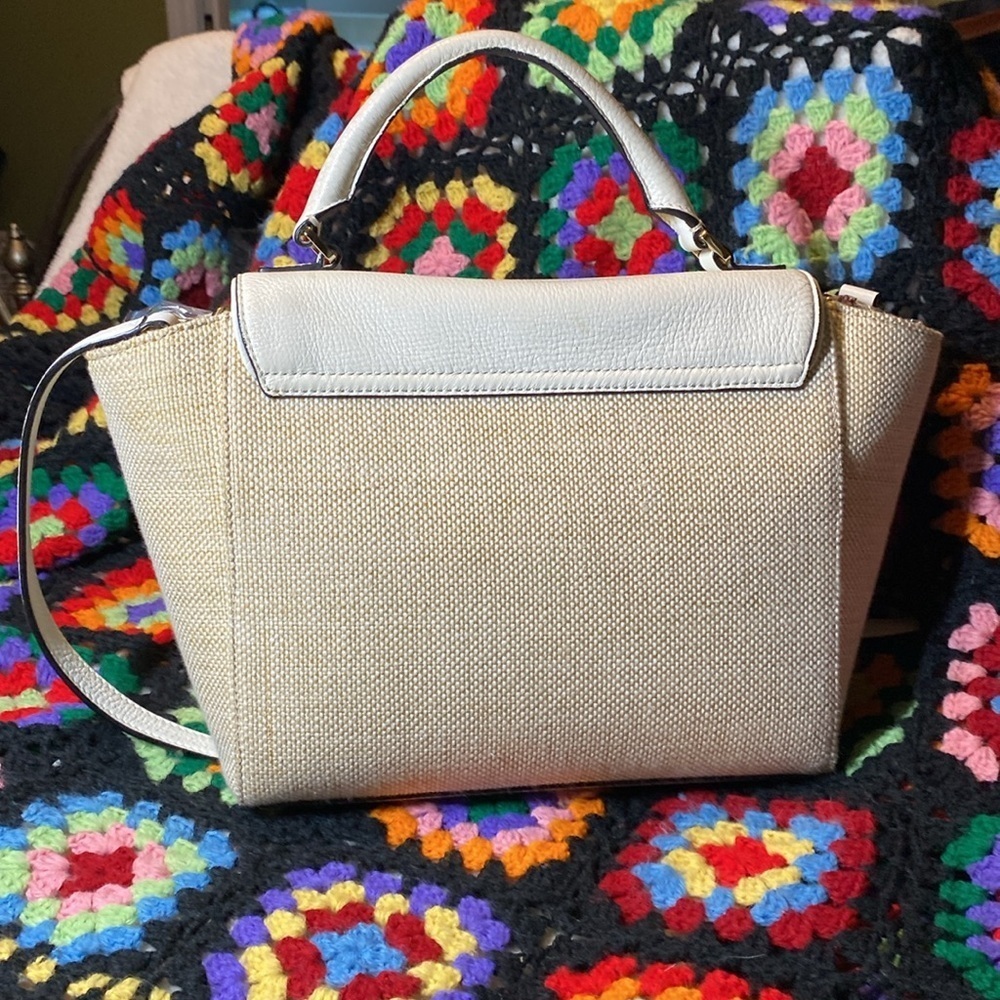 Kate Spade Laurel Wesley Place leather and tweed satchel crossbody bag - Picture 2 of 2
